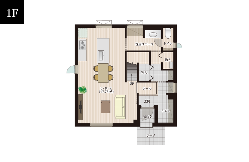 2階建てプランの1階