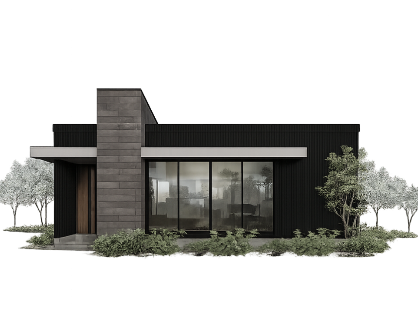 リビングを中心に家族がつながる平家