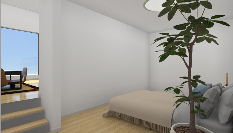 空間を立体的に使える半地下と中2階